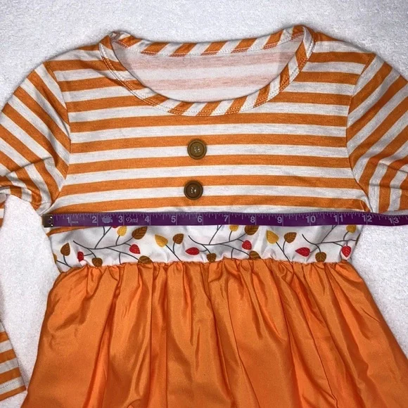 Disney fall themed orange o green sleeve dress Mickey goofy Minnie - Picture 9 of 10